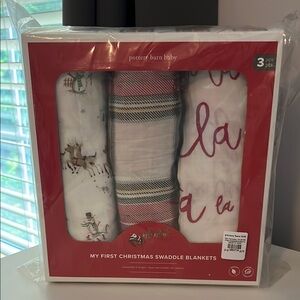 Pottery Barn Baby My First Christmas Swaddle Blankets